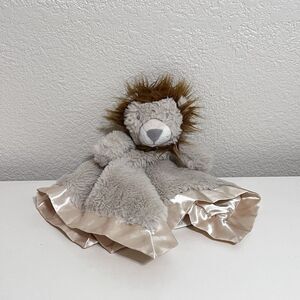 Cloud Island Tan Lion Security Blanket Lovey Satin Trim Lovie Blankie